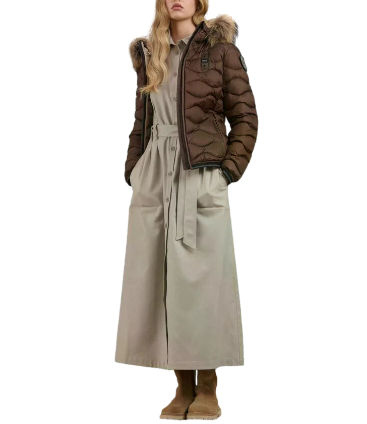 Blauer Piumino a Onde Aldie marrone beige