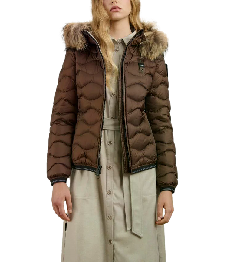 Blauer Piumino a Onde Aldie marrone beige