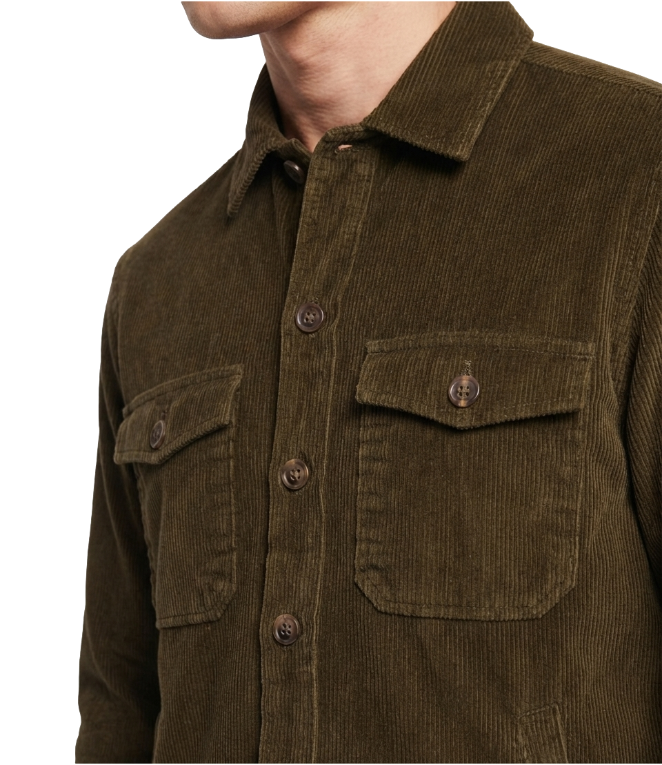 Velvet shirt trapunta hunter marrone