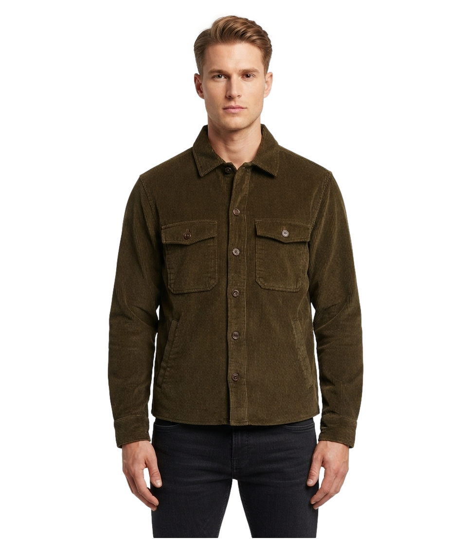 Velvet shirt trapunta hunter marrone