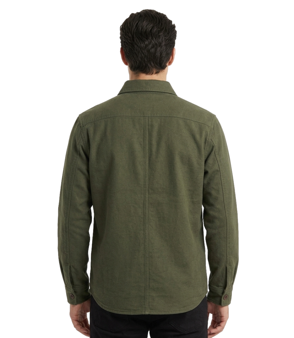 Bl'ker Moleskine shirt trapunta hunter green military