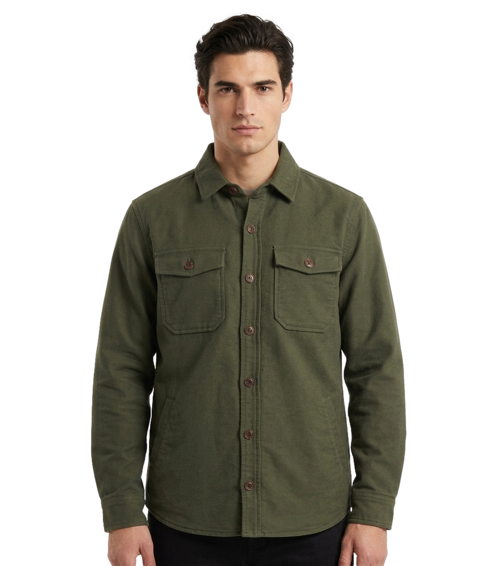 Bl'ker Moleskine shirt trapunta hunter green military