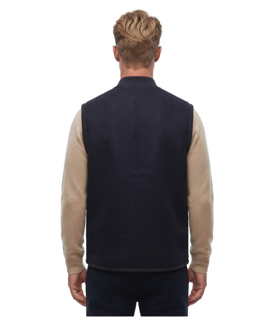 Bl'ker Boiled Wool vest Wolf blu navy