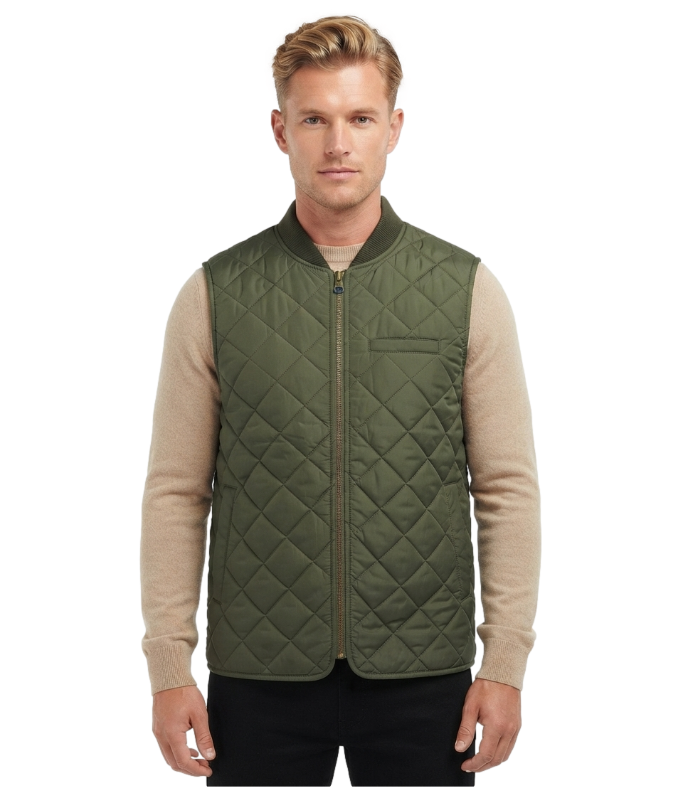 Bl'ker Gilet Donegal vest reversible owl green