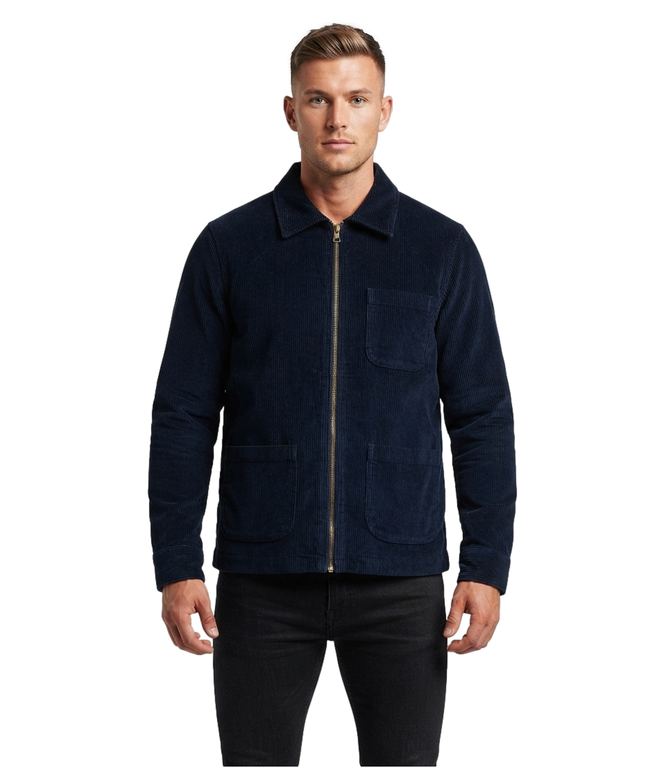 Work shirt velvet reversible blu navy