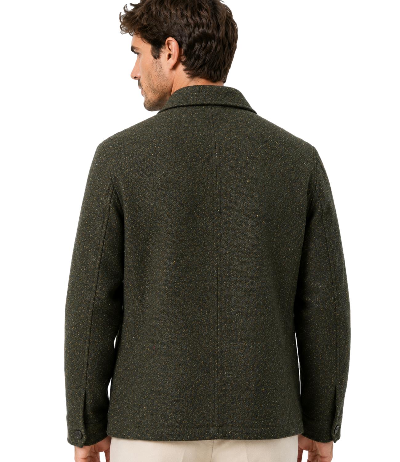 Bl'ker giacca Work Shirt Donegal reversible green