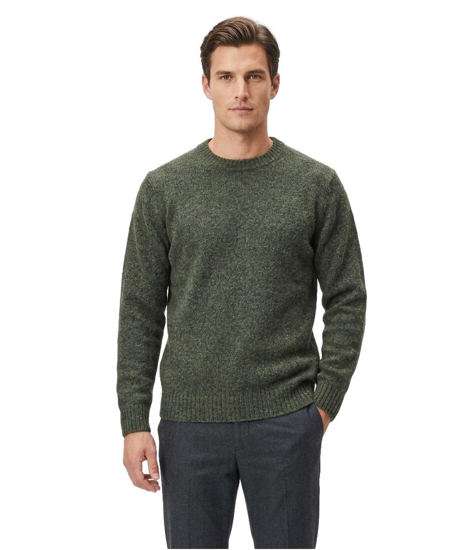 Maglione girocollo shetland verde