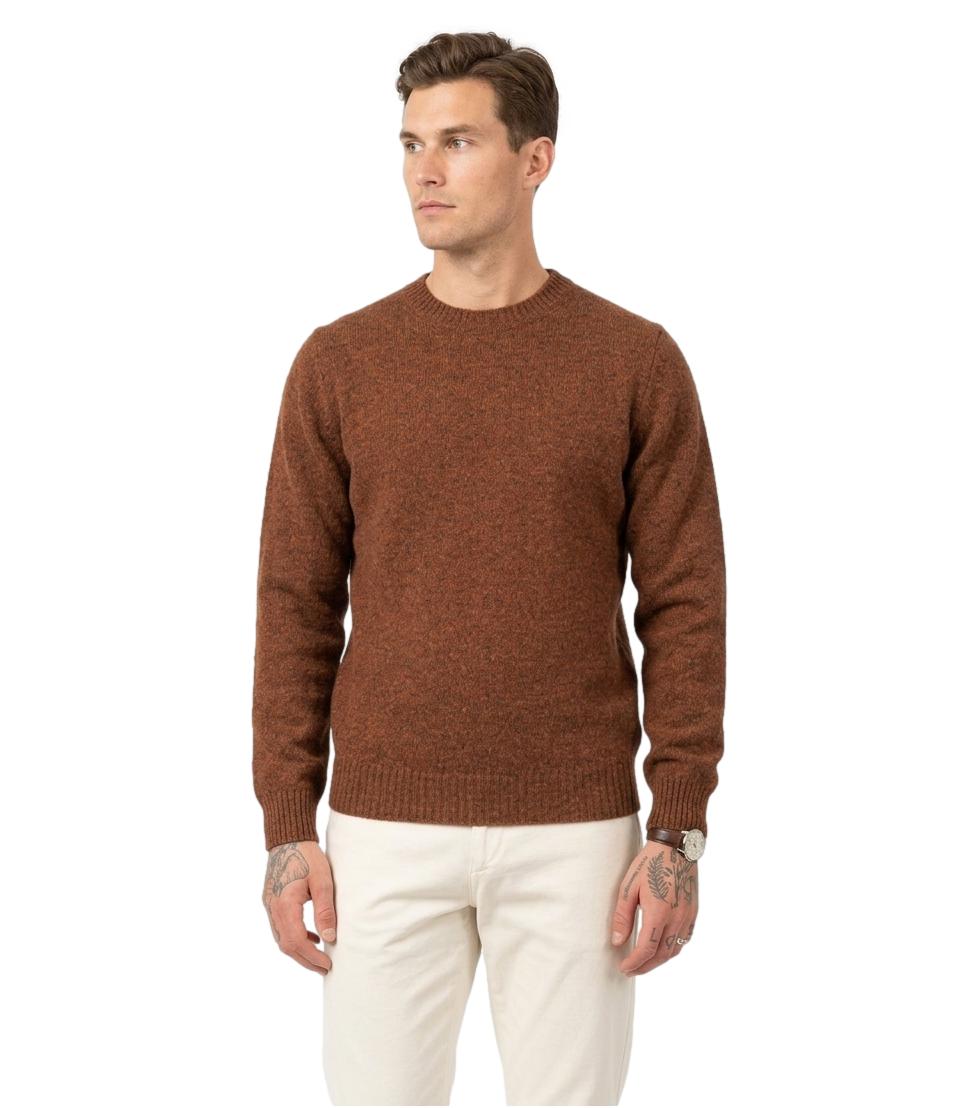 Maglione girocollo shetland rust