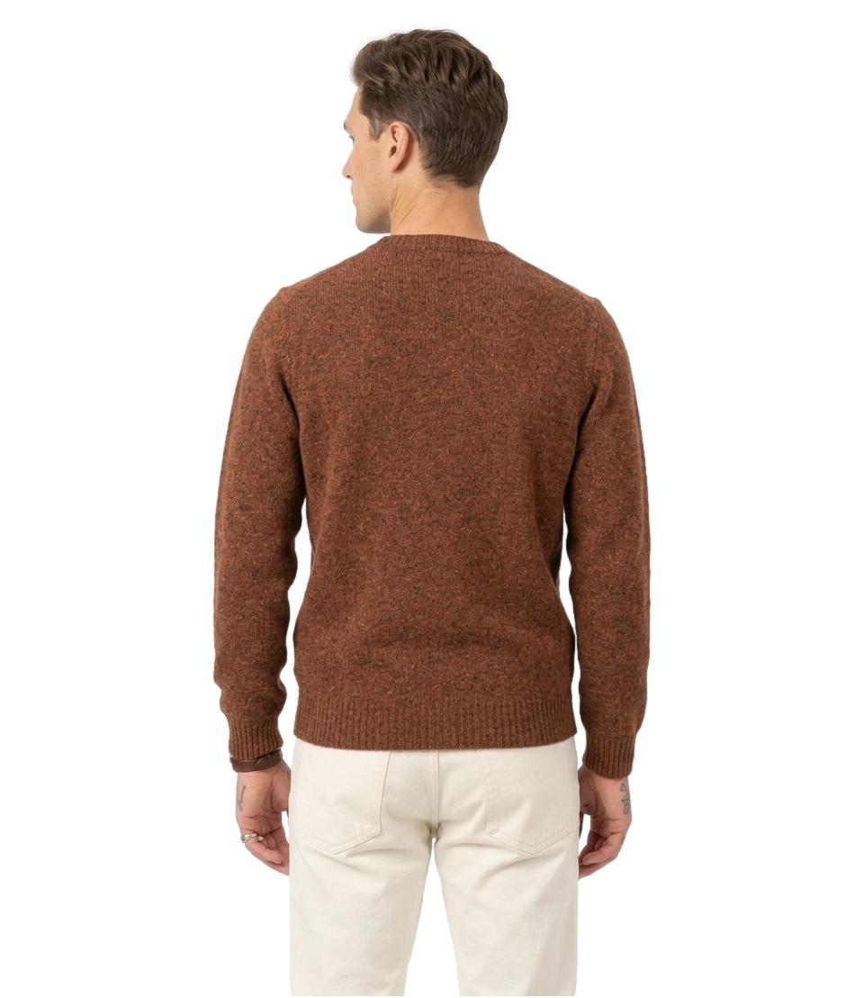 Maglione girocollo shetland rust