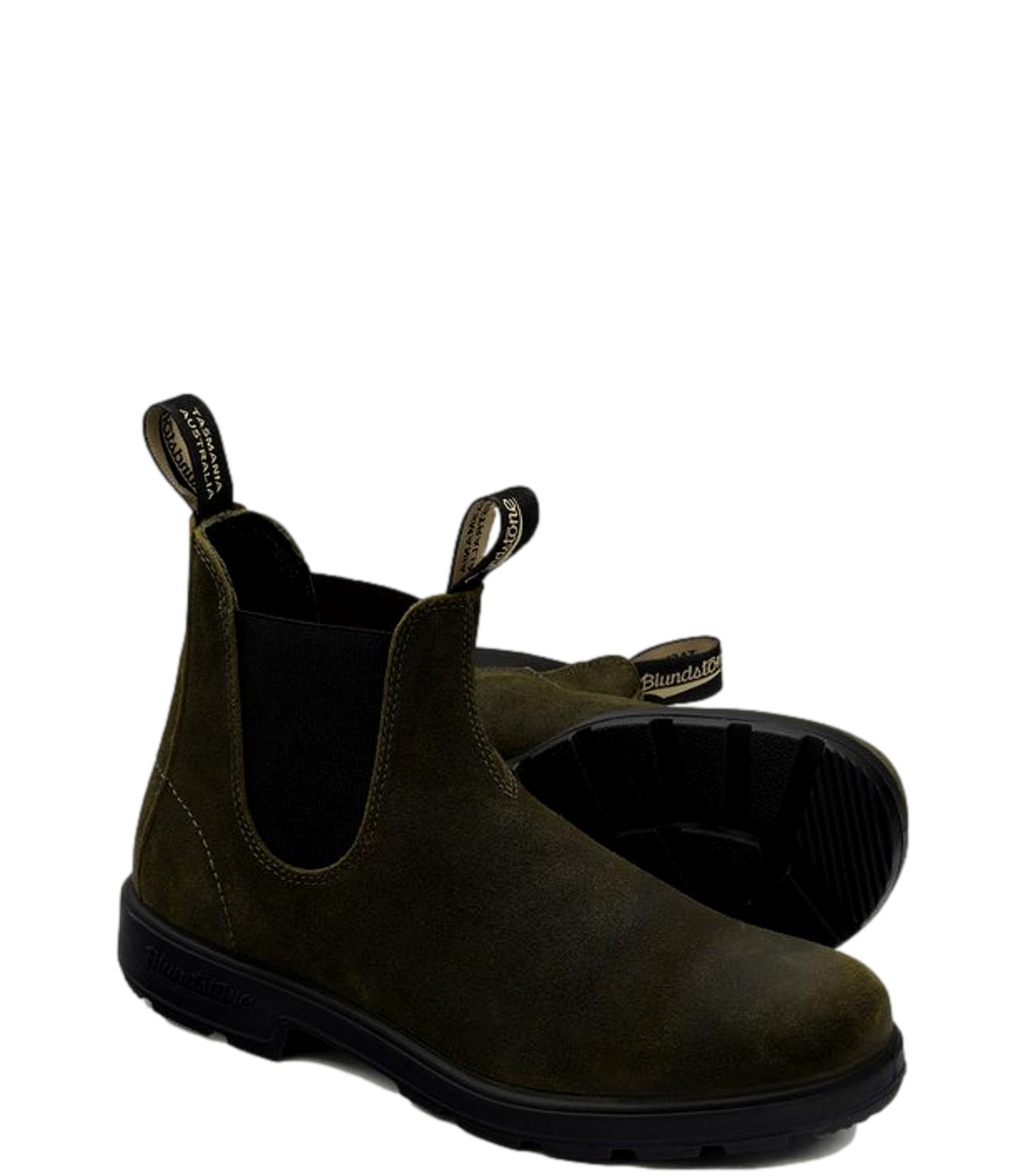 1615 Dark Olive Waxed Suede