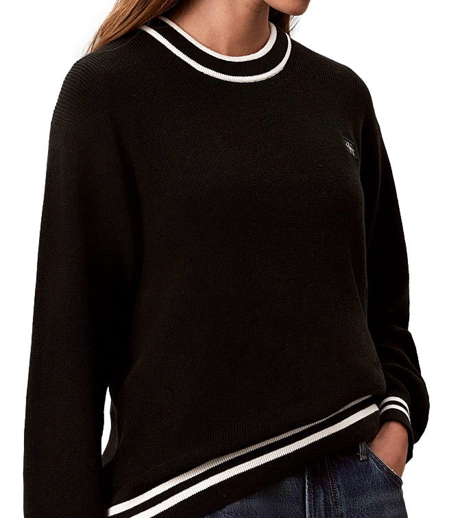 Calvin Klein pullover nero donna riga