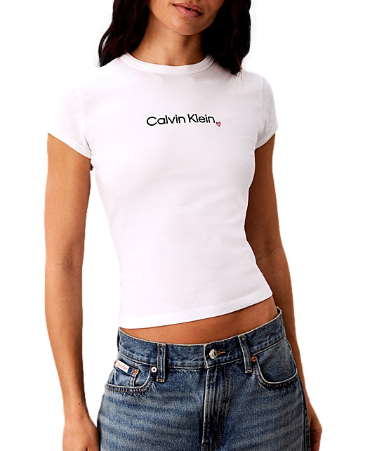 Calvin Klein T-Shirt logo bianco donna