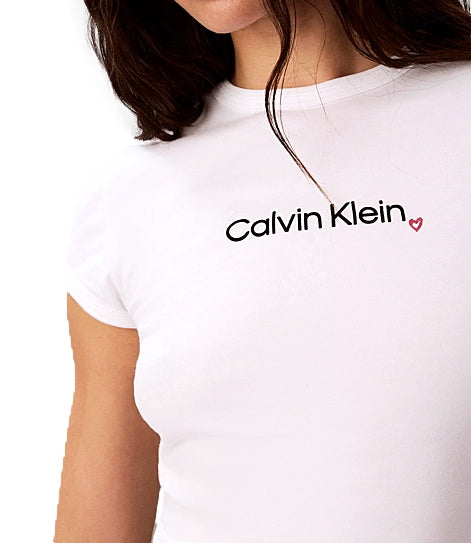 Calvin Klein T-Shirt logo bianco donna