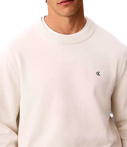 Calvin Klein pullover girocollo panna uomo