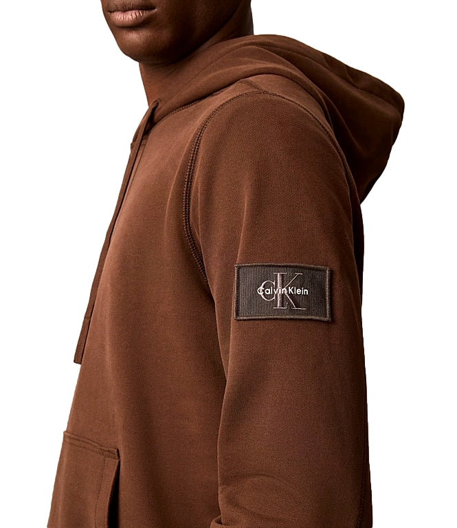 Calvin Klein Felpa con cappuccio marrone uomo