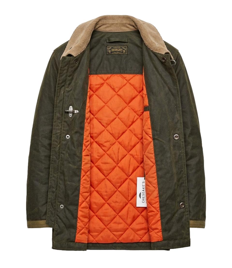 Chesapeake's fireman jkt bedford waxed cotton verde scuro cerato