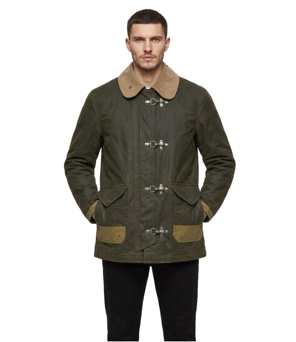 Chesapeake's fireman jkt bedford waxed cotton verde scuro cerato