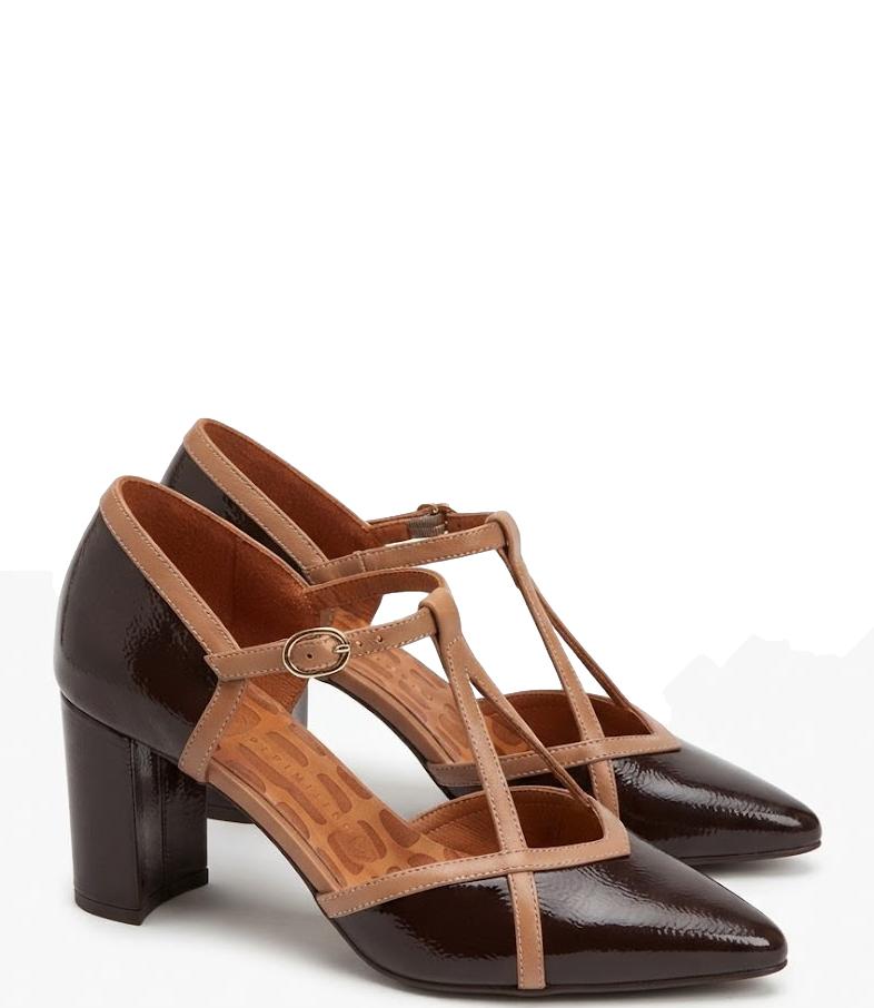 Decolletè Chie Mihara bordeaux scuro e rosa