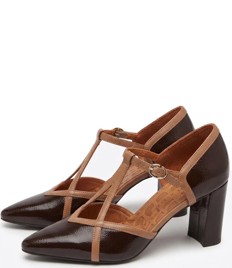 Decolletè Chie Mihara bordeaux scuro e rosa