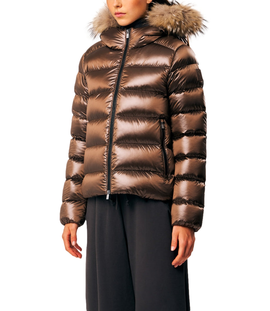 Ciesse Giacca LIA REAL FUR Macaroon Donna