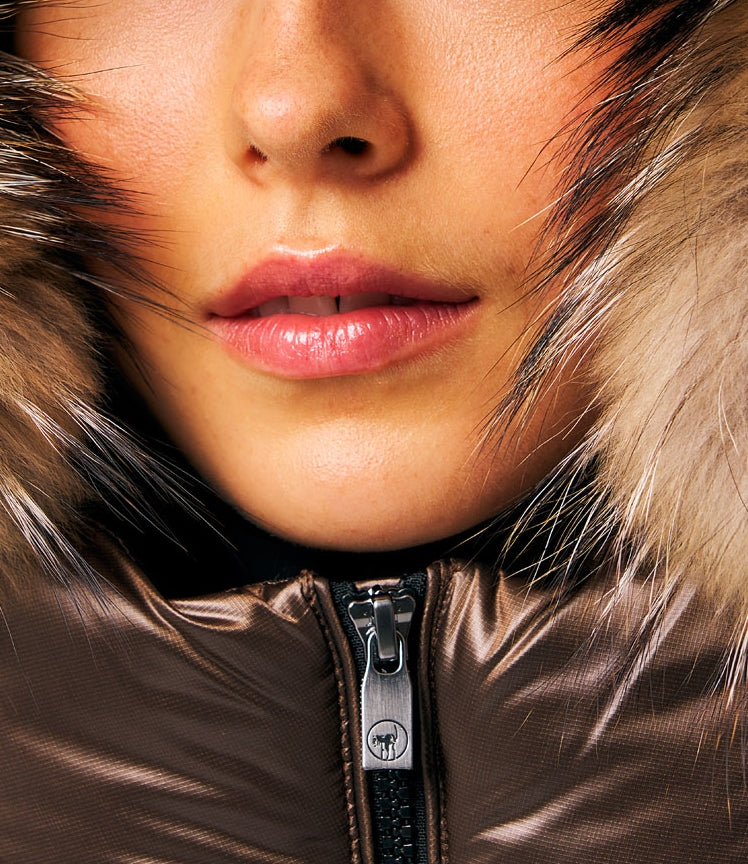 Ciesse Giacca LIA REAL FUR Macaroon Donna