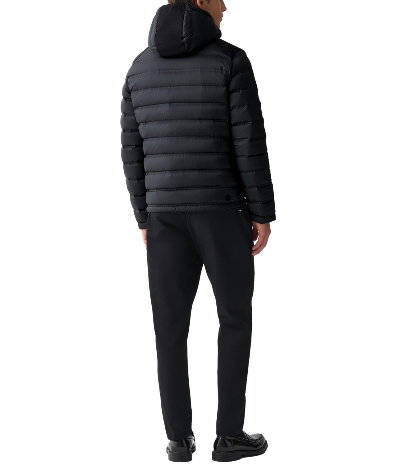 Giacca Colmar nero con cappuccio in piuma