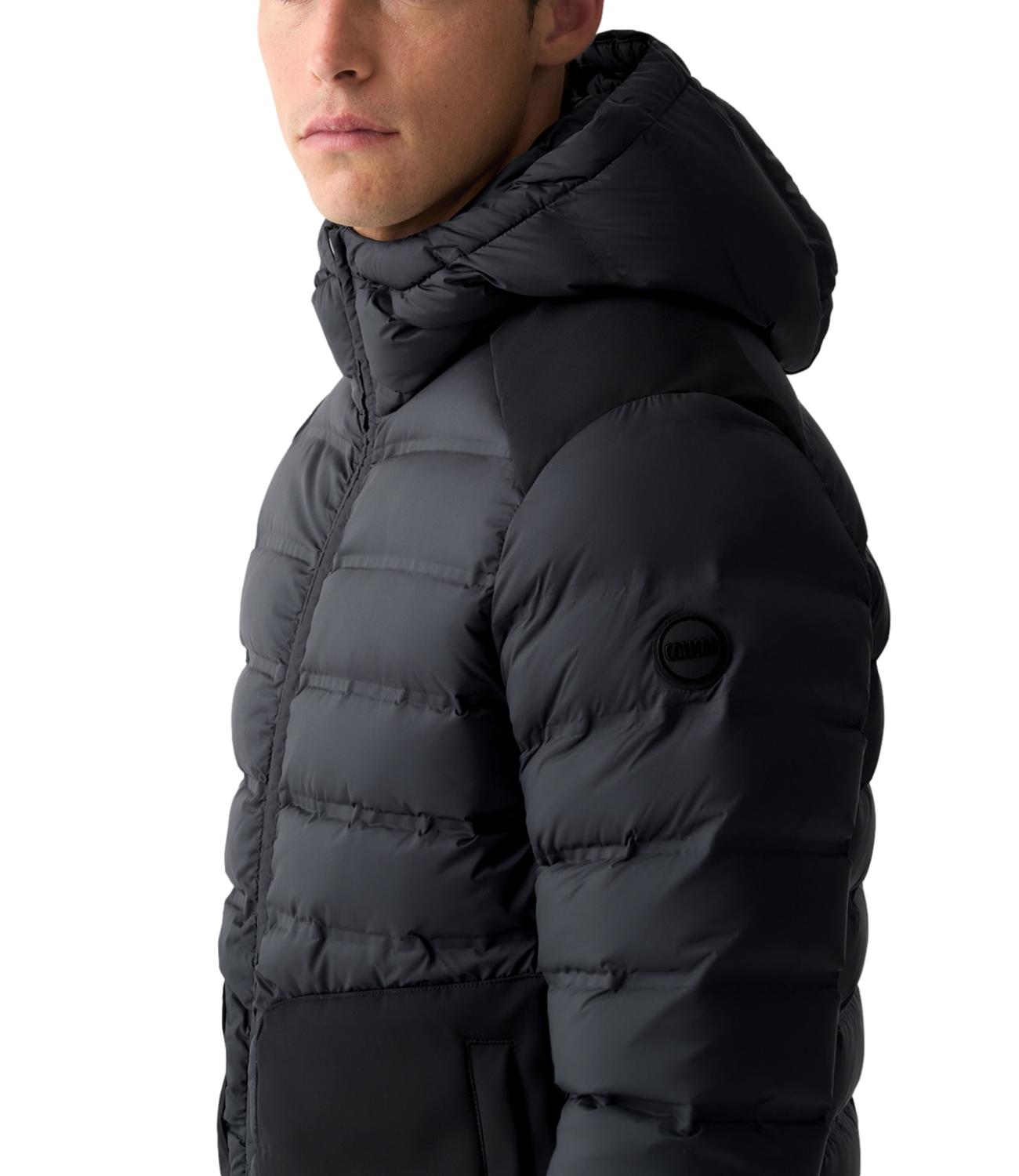 Giacca Colmar nero con cappuccio in piuma