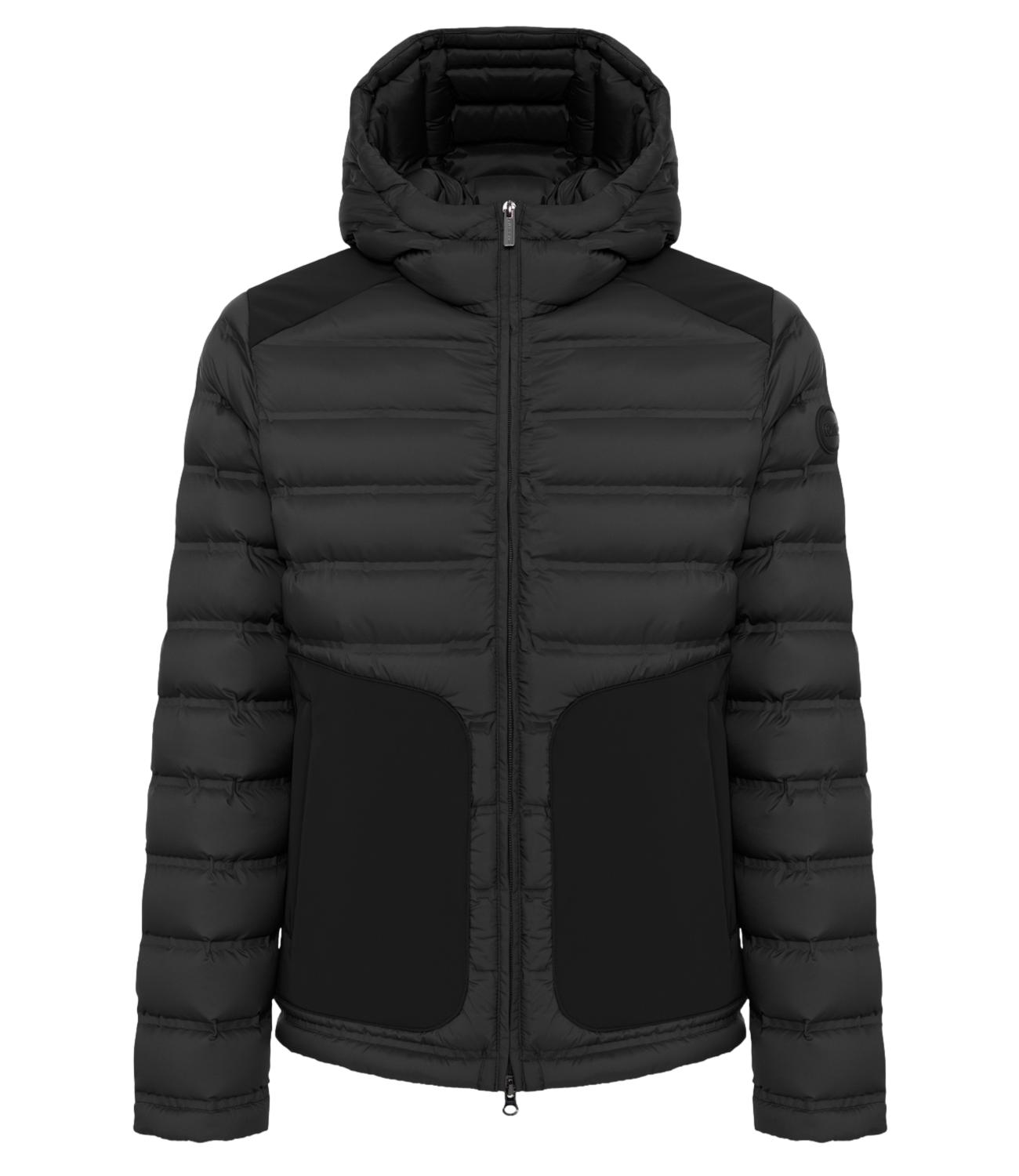 Giacca Colmar nero con cappuccio in piuma