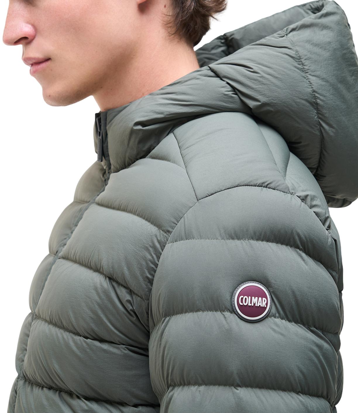 Colmar Giacca uomo in piuma verde con cappuccio e zip