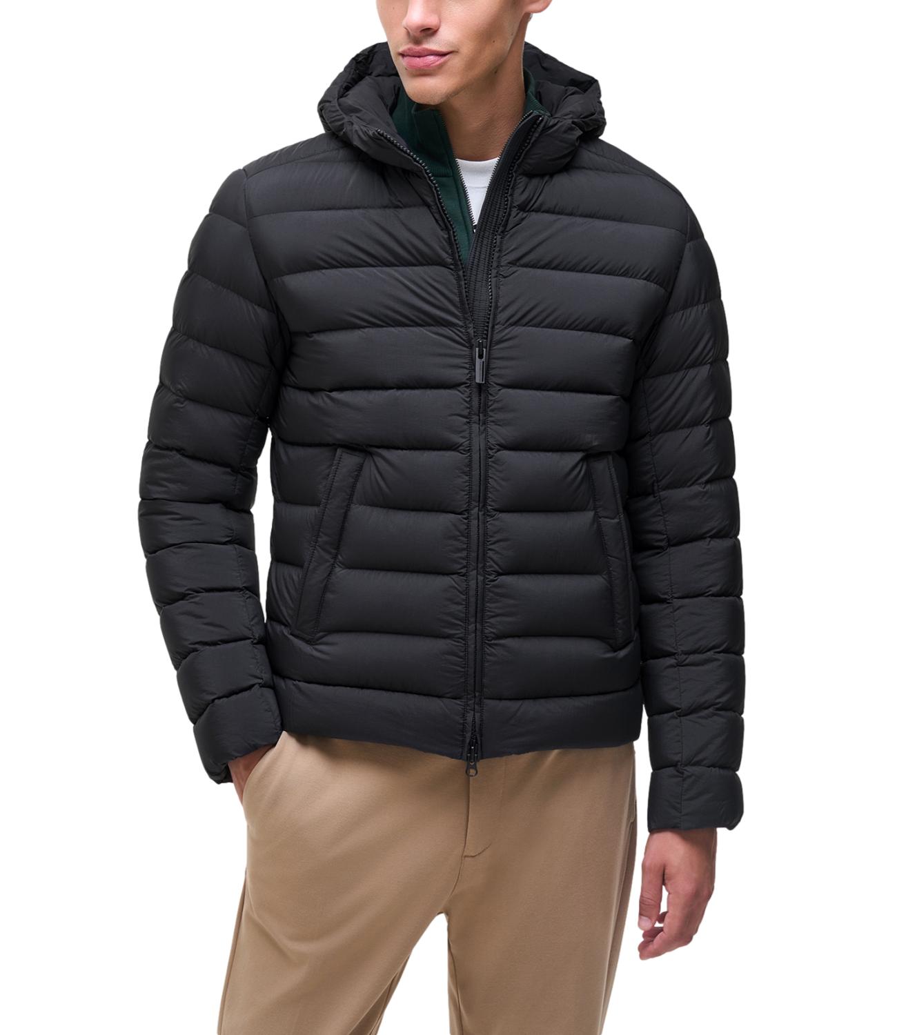 Colmar Giacca uomo in piuma nero con cappuccio e zip