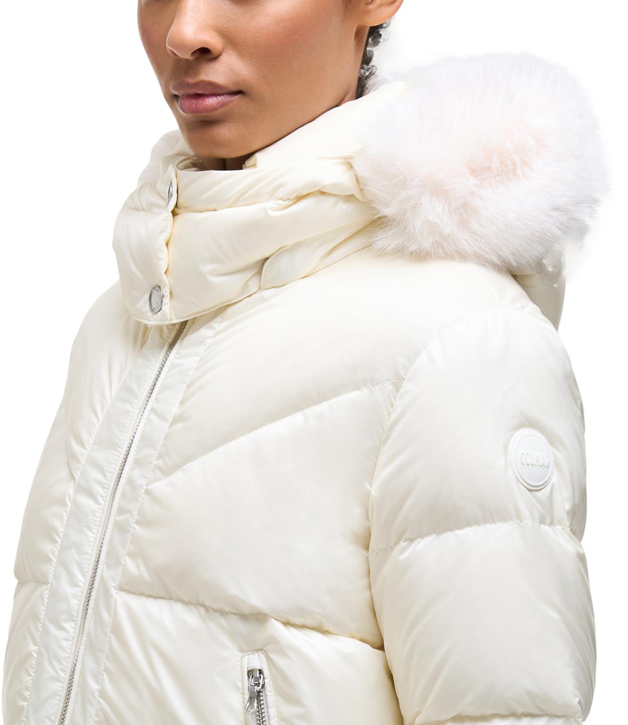 Piumino donna Colmar Originals bianco con cappuccio