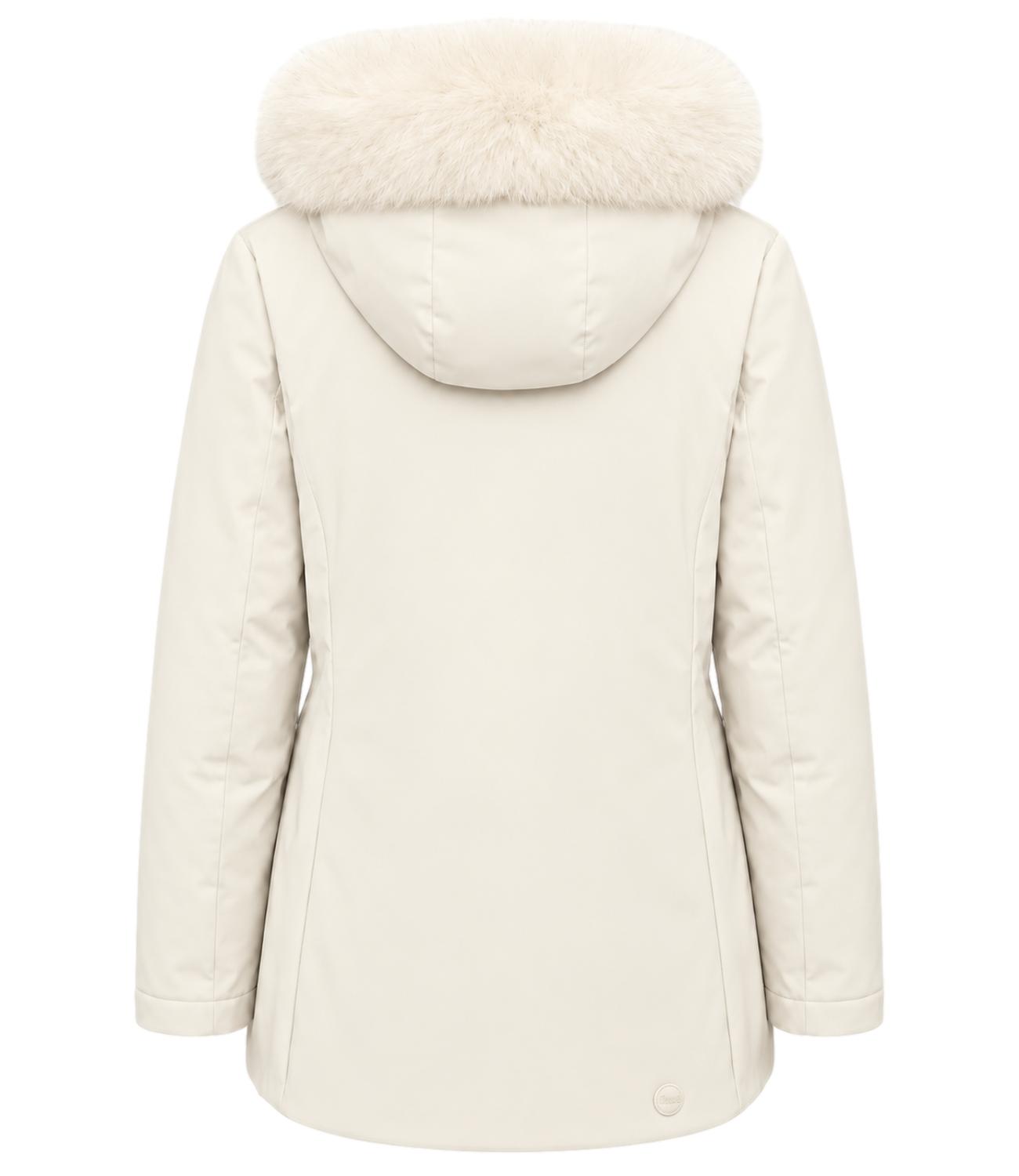 Parka donna bianco panna Colmar Originals con pelliccia