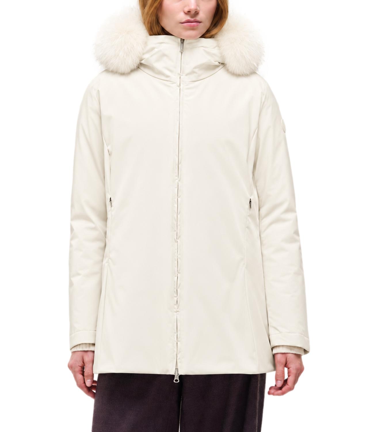 Parka donna bianco panna Colmar Originals con pelliccia