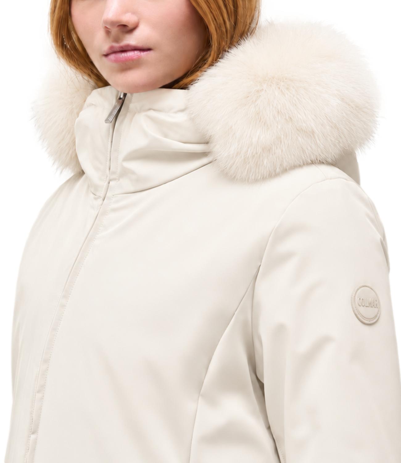 Parka donna bianco panna Colmar Originals con pelliccia