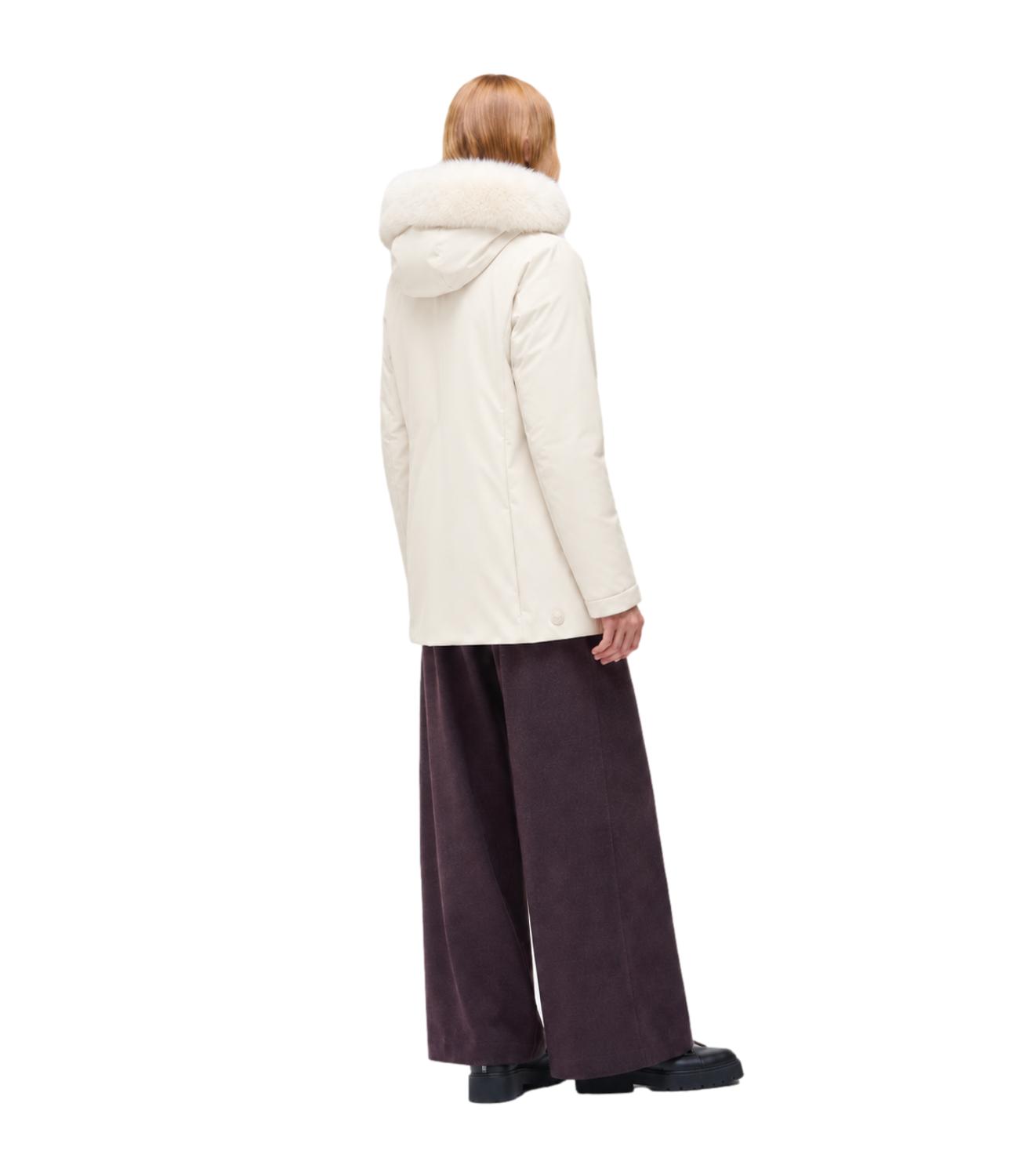 Parka donna bianco panna Colmar Originals con pelliccia