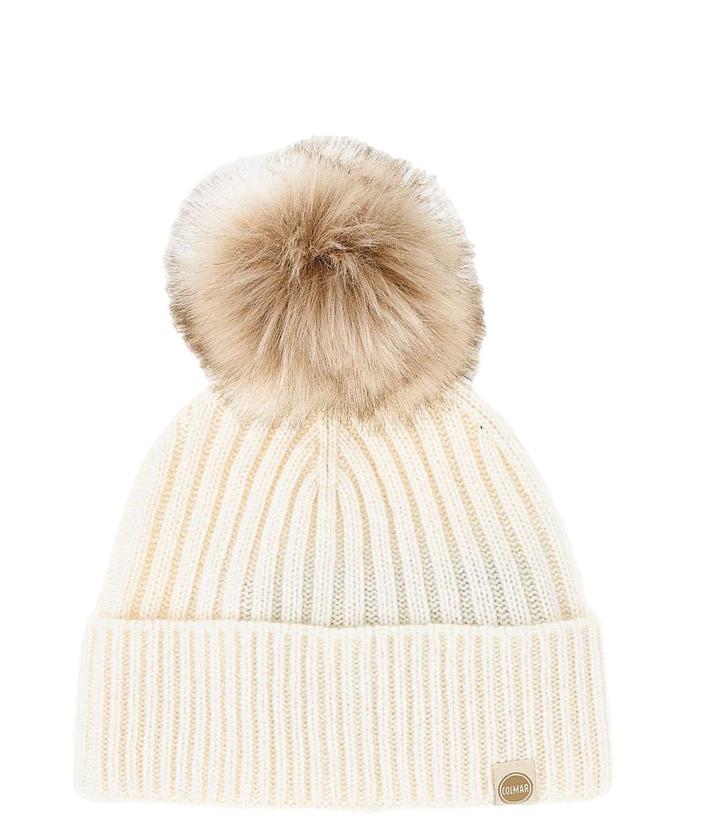 Cappello bianco avorio in lana Colmar donna