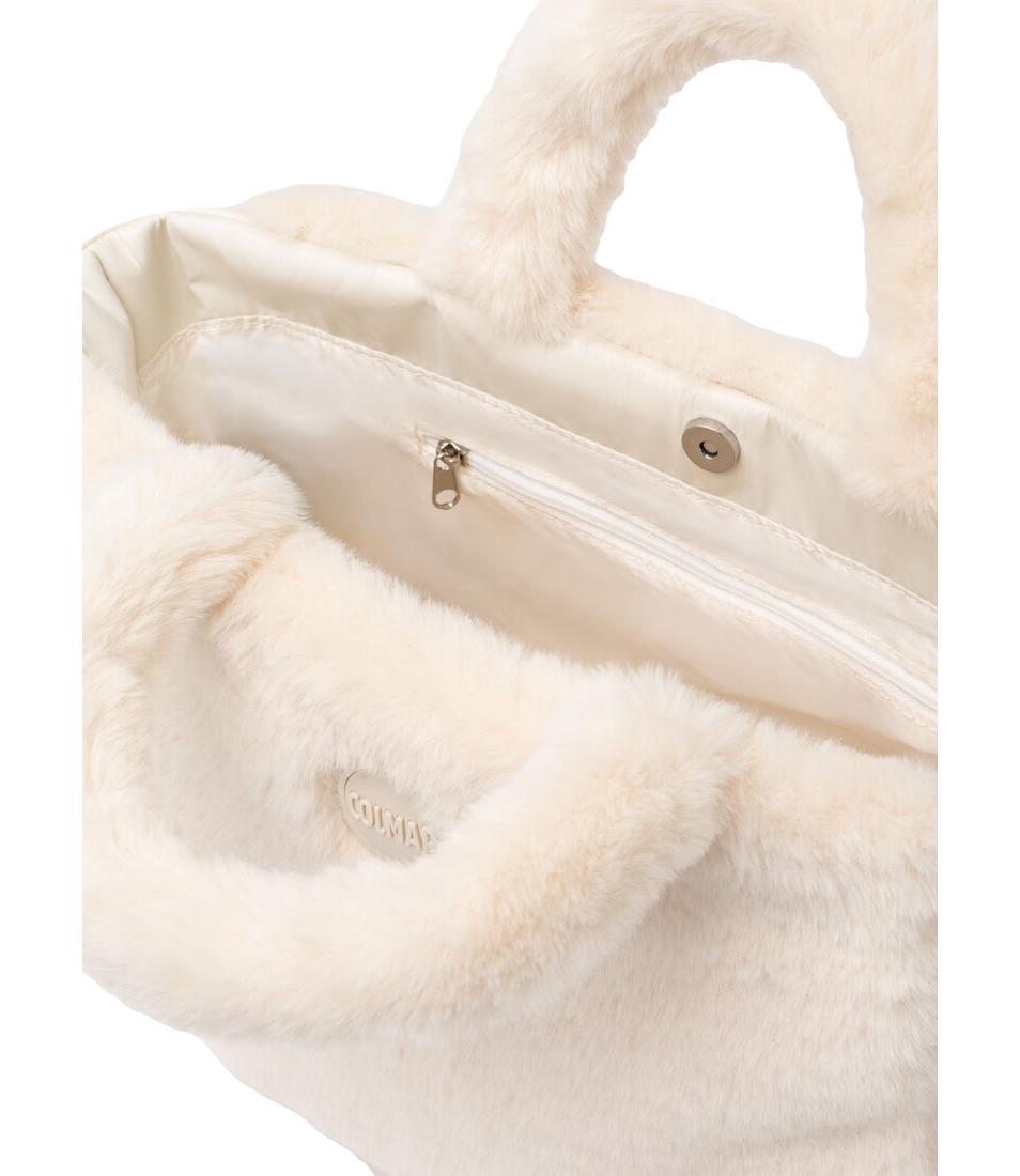 Colmar Borsa bianca tote in pelliccia