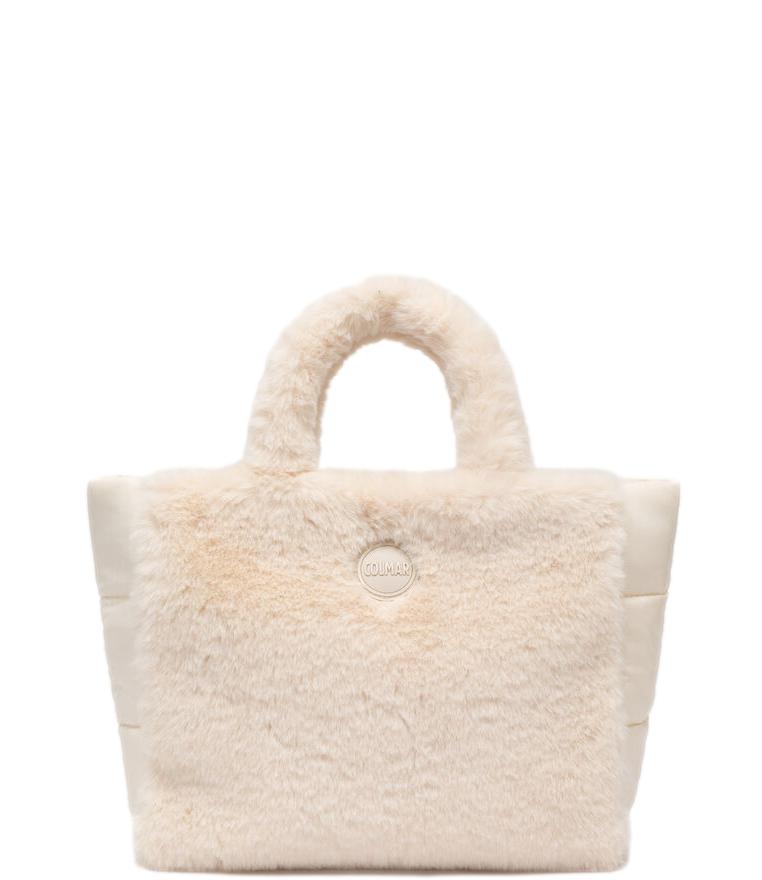 Colmar Borsa bianca tote in pelliccia