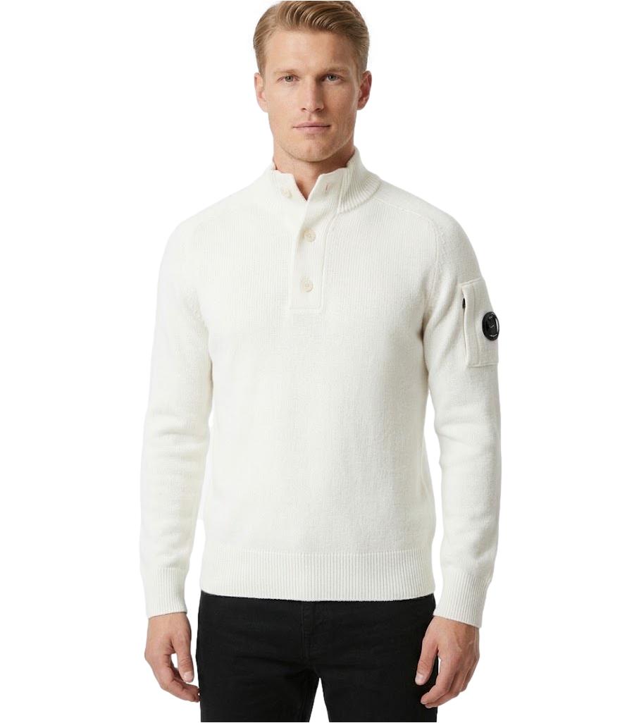 Pullover Polo collar CP Company gauze white