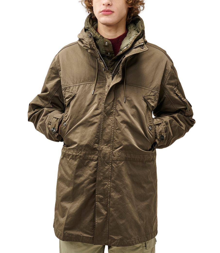 CP Company giacca lunga Micro Kei verde uomo