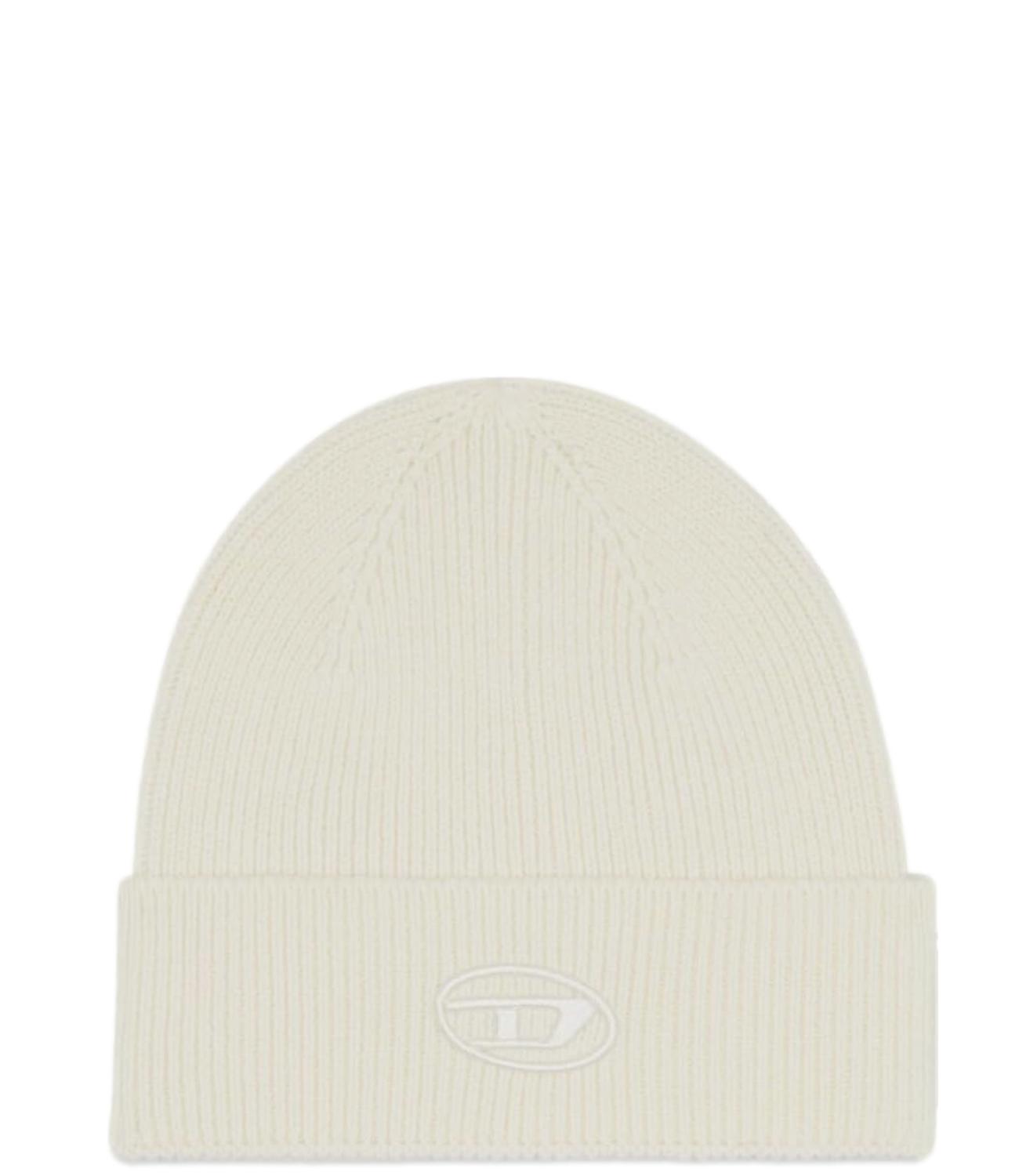 Cappello Diesel beanie bianco panna