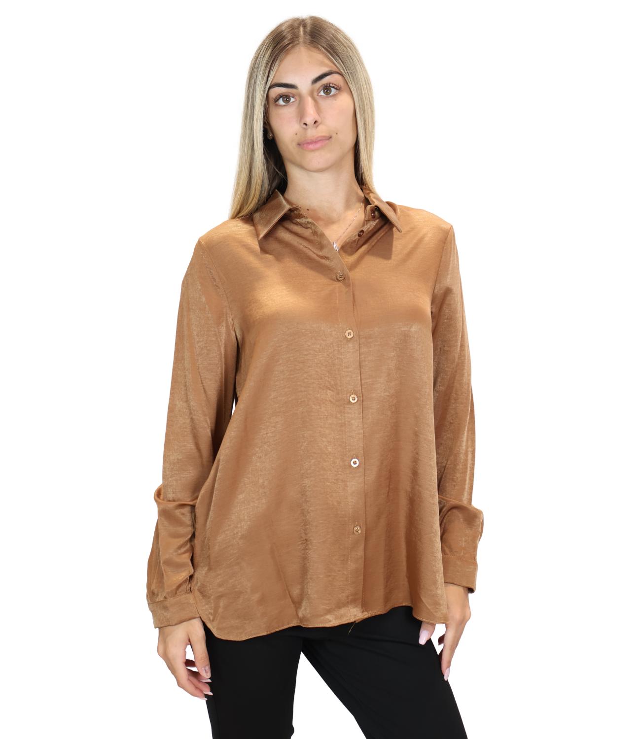Dixie Camicia Rosso Tabacco Donna