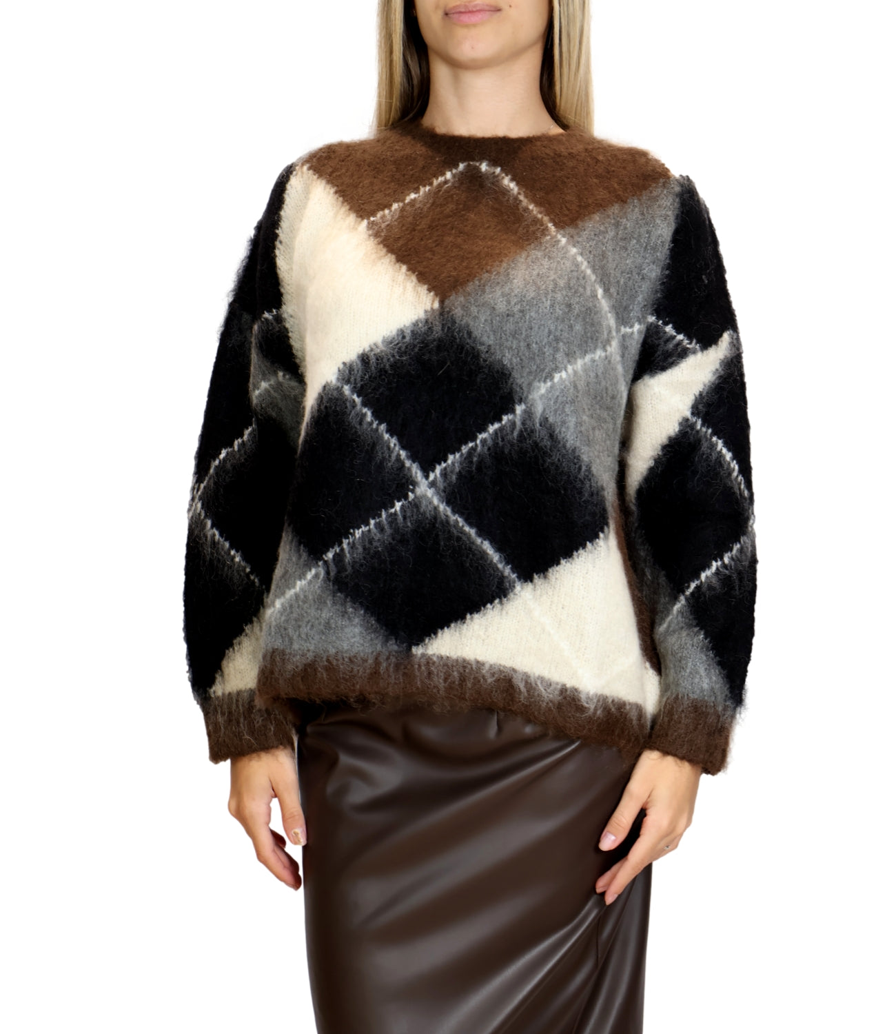 Dixie Maglia Rombi Moro Donna