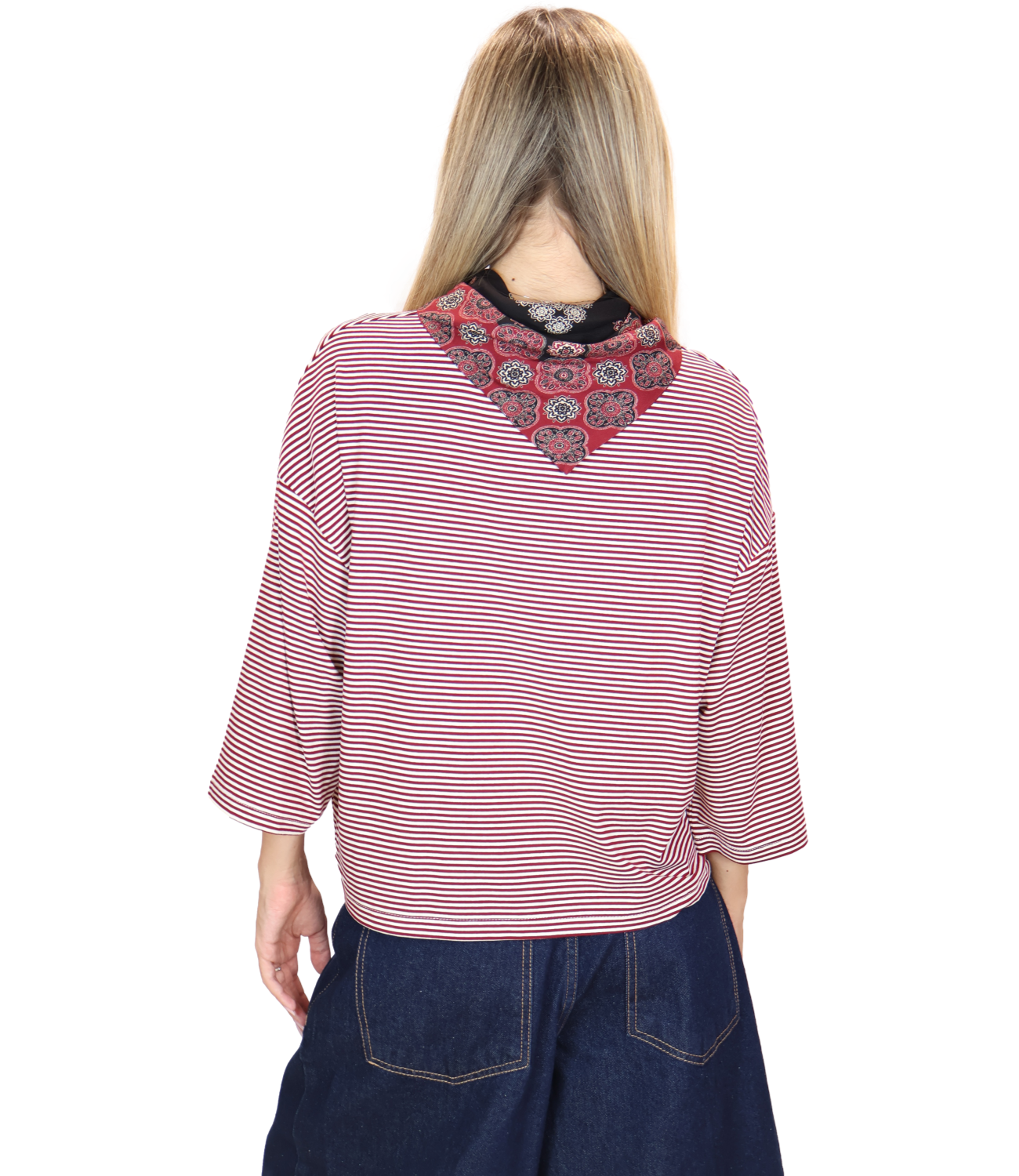 Dixie Maglia Righe Bordeaux Donna