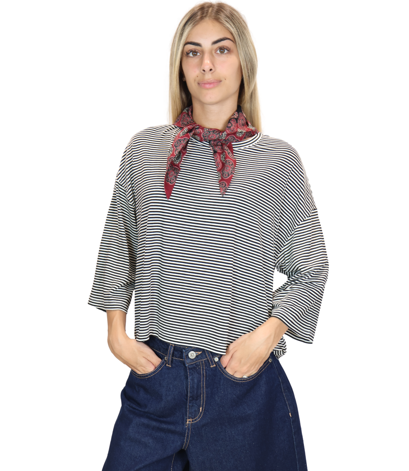Dixie Maglia Righe Nero Donna