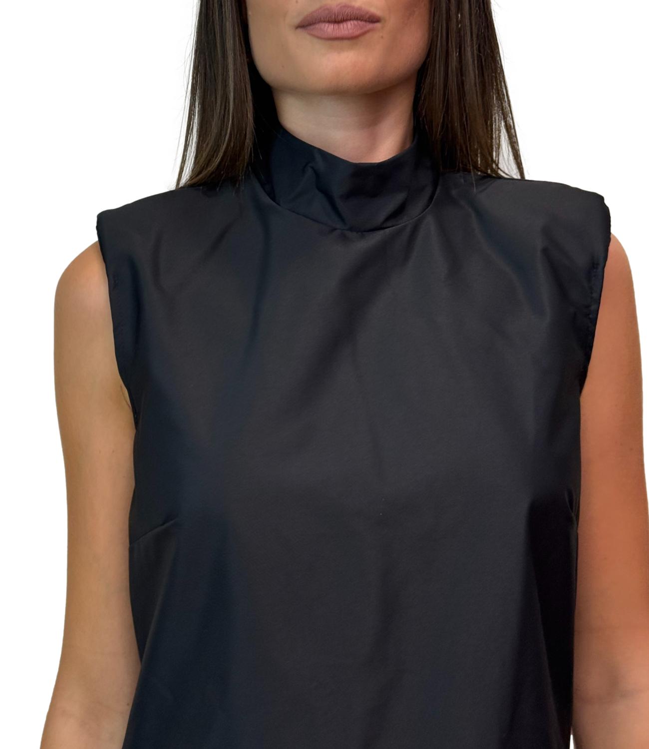 Eco Abito Ricamato Nero Donna