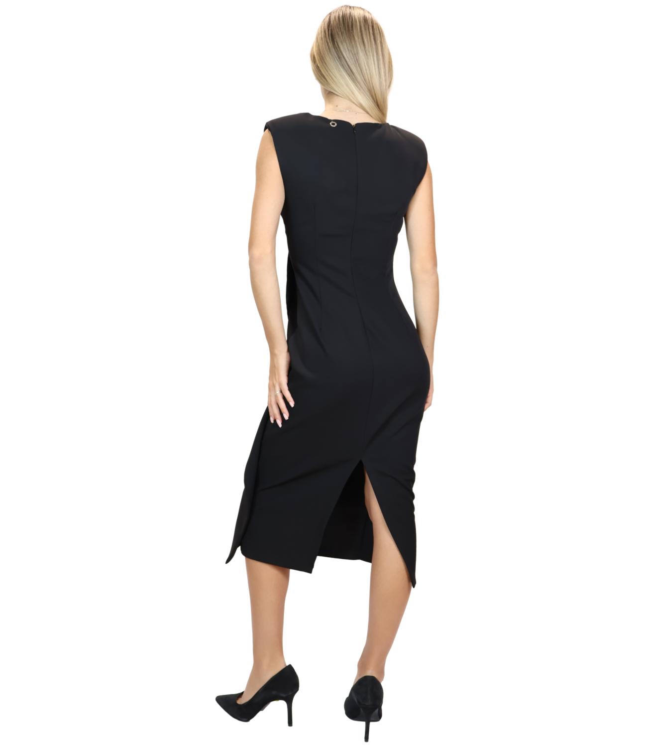 Eco Abito Drappeggiato Nero Donna