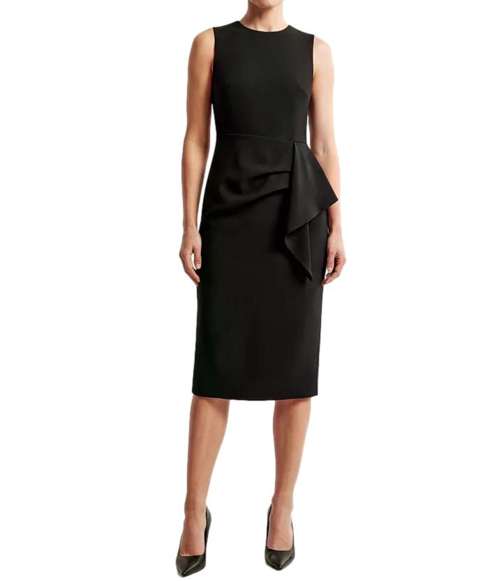 Eco Abito Drappeggiato Nero Donna
