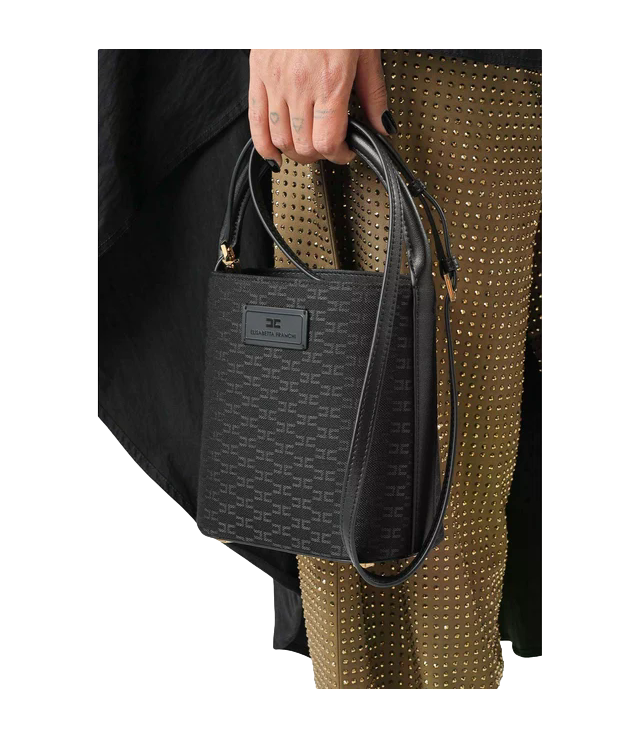 Borsa Elisabetta Franchi a secchiello con logo patch