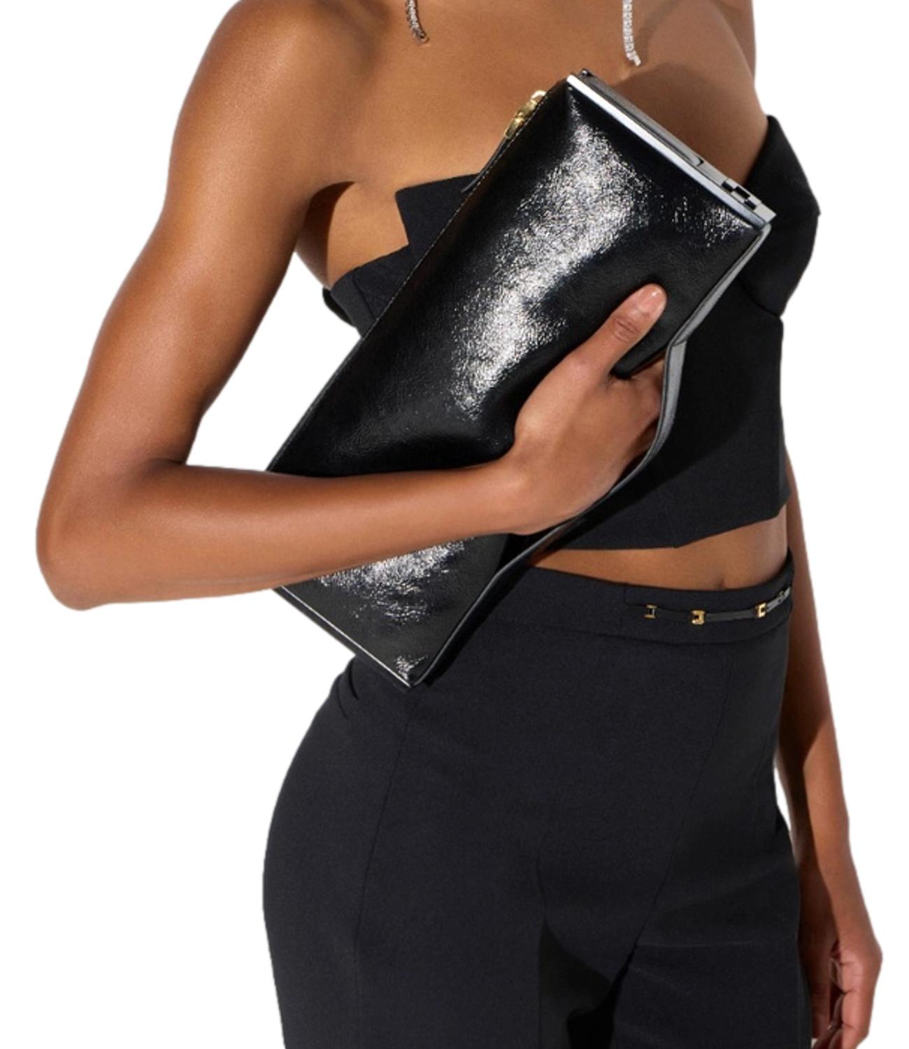 EF Borsa Clutch vernis nero donna